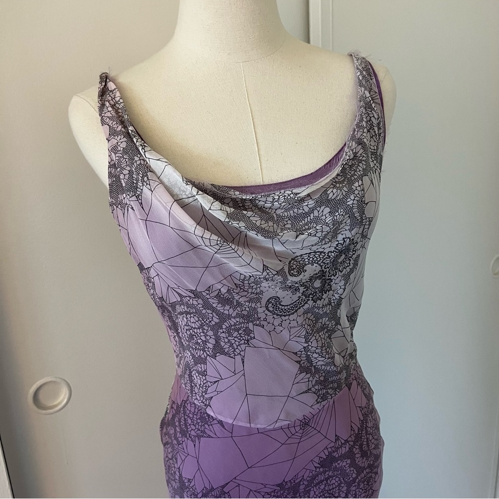 Galliano purple spiderweb and lace dress - Picture 2 of 4